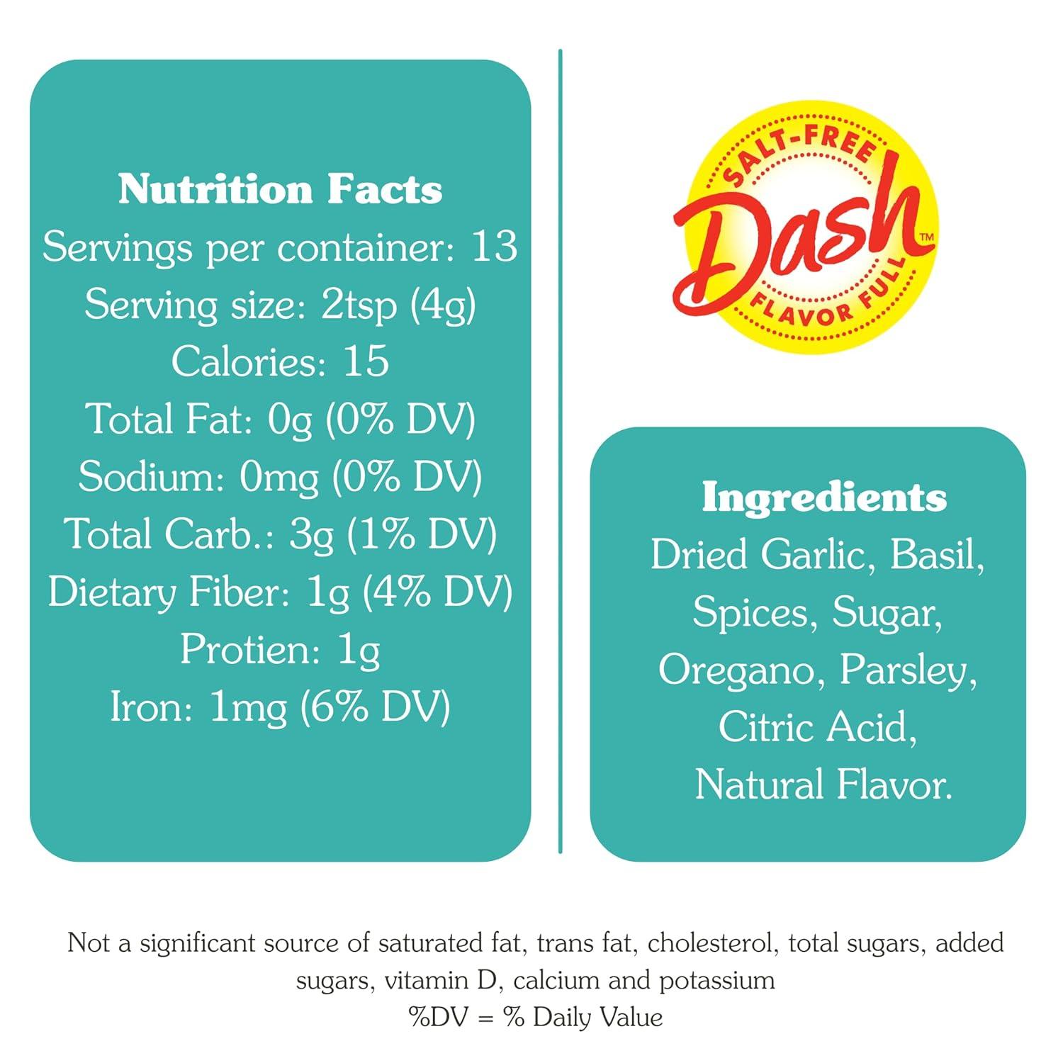 image:imageDash SaltFree Pasta Seasoning Blends Spicy Italian 16 Ounce Pack of 8Mediterranean