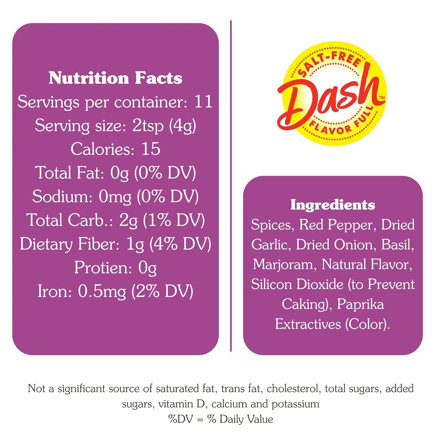 image:imageDash SaltFree Pasta Seasoning Blends Spicy Italian 16 Ounce Pack of 8Spicy Italian