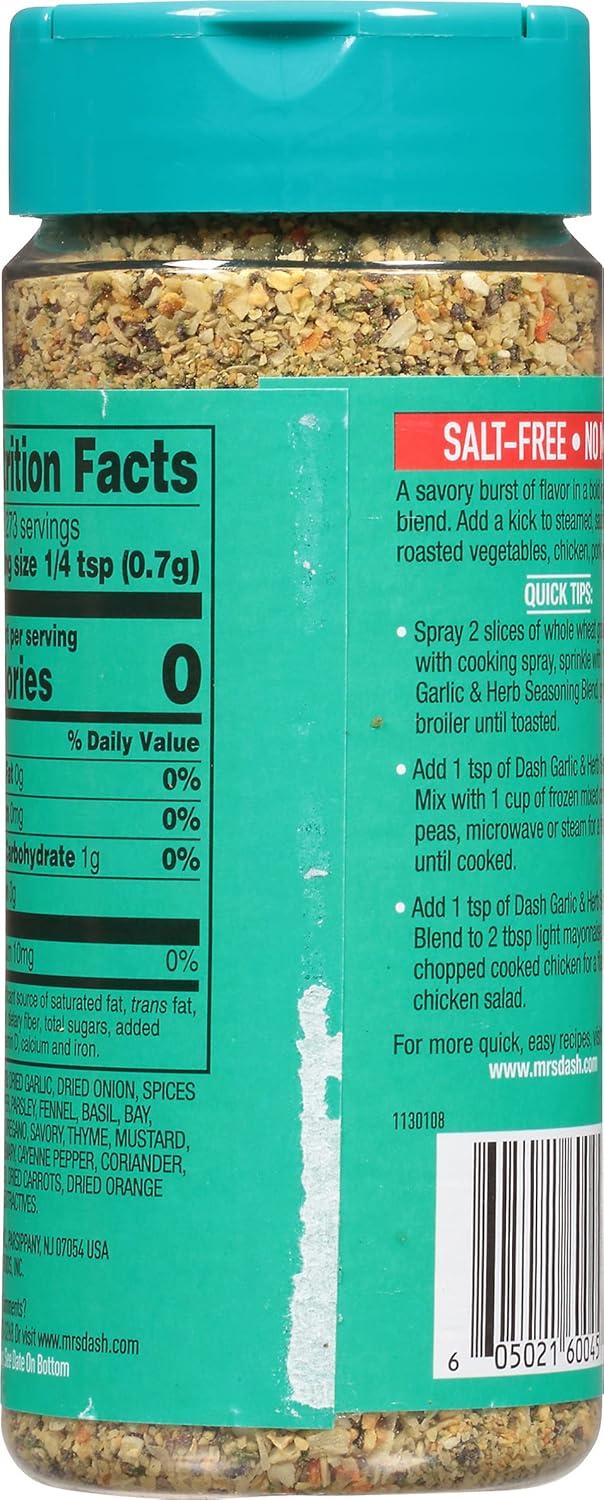 image:imageDash SaltFree Seasoning Blend Garlic amp Herb 675 Ounce675 Ounce Pack of 2