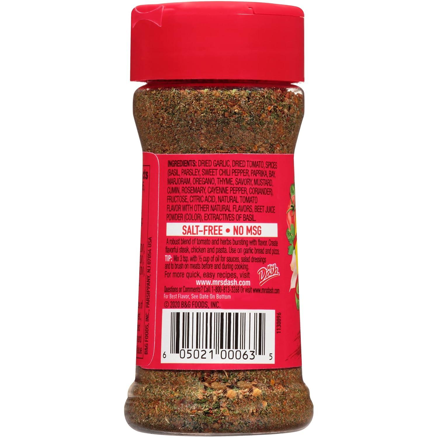 image:imageDash SaltFree Seasoning Blend Onion amp Herb 25 Ounce Pack of 8Tomato Basil and Garlic